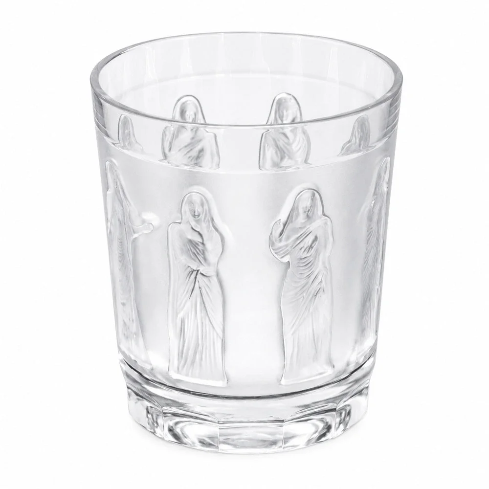 Set of 4 Vintage Lalique Femmes Antiques France Crystal Whiskey Tumblers Signed